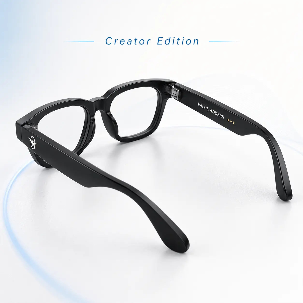 Value Adders AI Glasses Creator Edition back angle showing frame and temple details