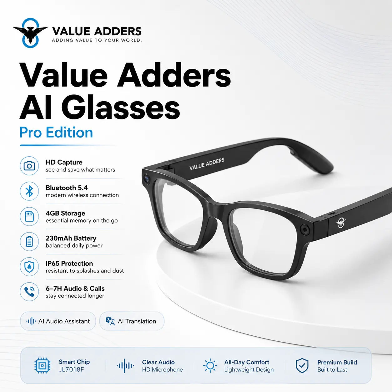 Value Adders AI Glasses Pro Edition light product image